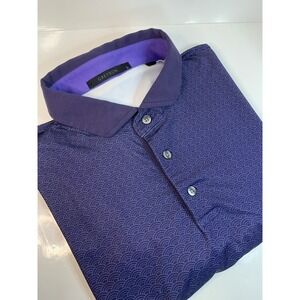 Greyson Golf Polo Men's L Performance Activewear Purple Scallop Geometric‎